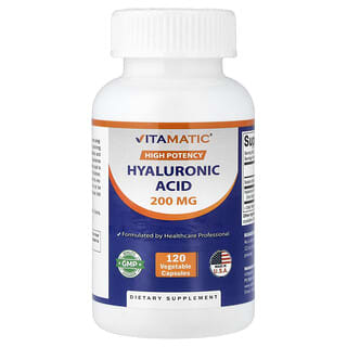 Vitamatic, Ácido hialurónico, Alta potencia, 200 mg, 120 cápsulas vegetales