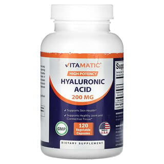 Vitamatic, ハイポテンシー、ヒアルロン酸、200mg、ベジカプセル120粒