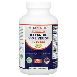 Vitamatic, Icelandic Cod Liver Oil, Lemon, 120 Softgels