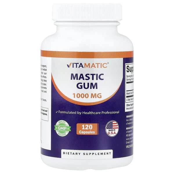 Mastic Gum, 120 Capsules (500 mg per Capsule)
