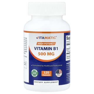 Vitamatic, Hoge potentie, Vitamine B1, 500 mg, 120 capsules
