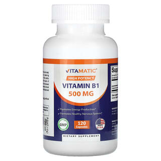 Vitamatic, High Potency, витамин B1, 500 мг, 120 капсул