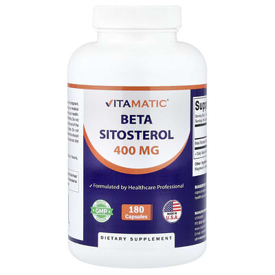 Vitamatic, Beta Sitosterol, 400 mg, 180 Capsules
