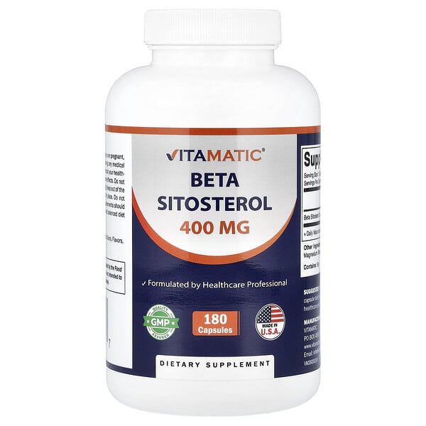 Vitamatic, Beta-sitosterol, 400 mg, 180 cápsulas