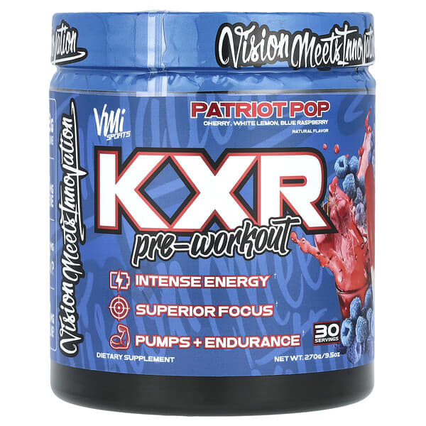 VMI Sports KXR Pre-Workout, Patriot Pop, 9.5 oz (270 g)
