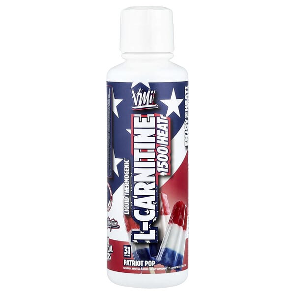 VMI Sports, L-Carnitine 1500 Heat, Patriot Pop, 16 fl oz (473 ml) — product photo 1