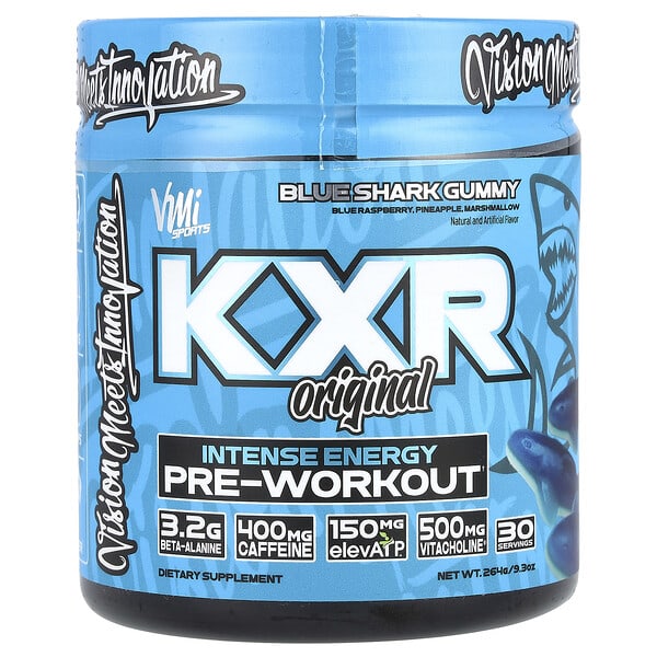 KXR Original, Intense Energy Pre-Workout, Blue Shark Gummy, 9.3 oz (264 g)