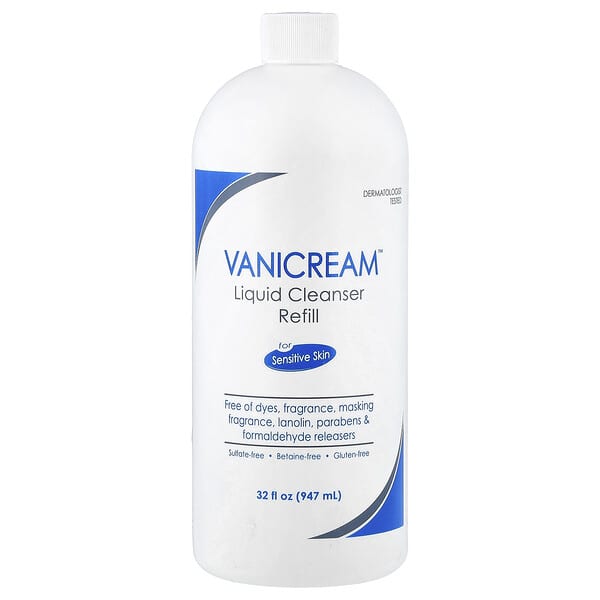 Vanicream, Recharge de nettoyant liquide, Pour peaux sensibles, Sans parfum, 947 ml