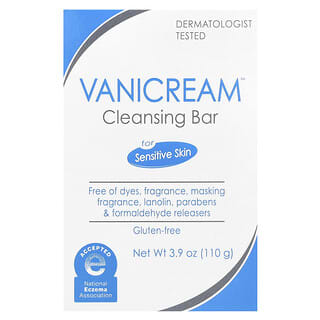 Vanicream, Barra limpiadora, Para pieles sensibles, Sin fragancia, 110 g (3,9 oz)