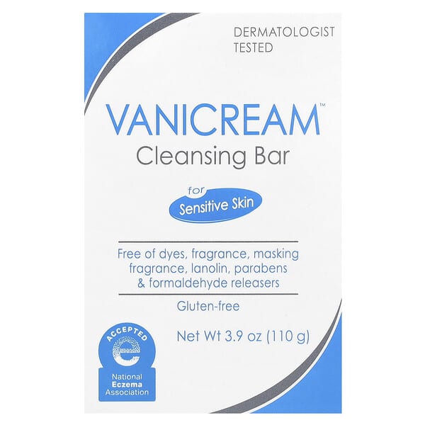 Vanicream, Baton de curățare, pentru piele sensibilă, fără parfum, 3,9 oz (110 g)