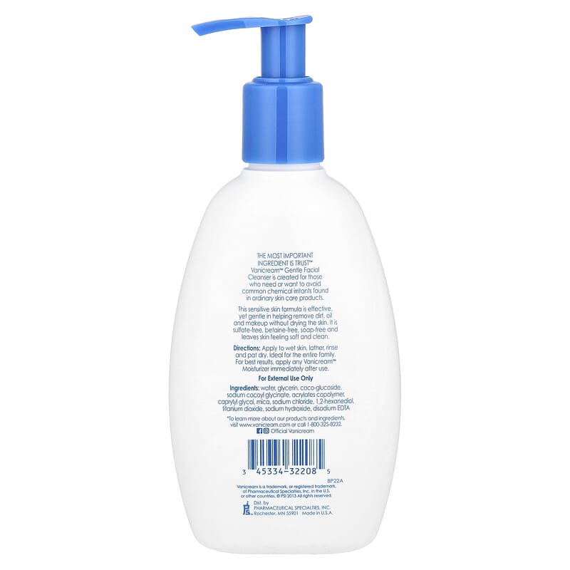 Vanicream, Gentle Facial Cleanser Fragrance Free, 8 fl oz | iHerb