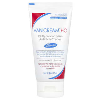 Vanicream, 1% Hydrocortisone Anti-Itch Cream, Maximum Strength, Fragrance Free, 2 oz (57 g)