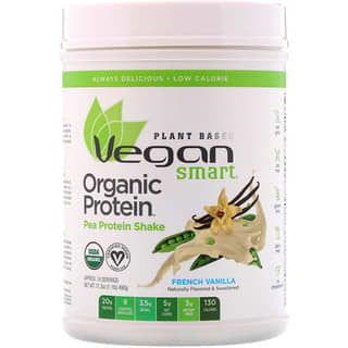 VeganSmart, Organic Pea Protein Shake, French Vanilla, 1.08 lbs (490 g)