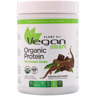 VeganSmart, Organic Pea Protein Shake, Chocolate Fudge, 1.25 lbs (560 g)