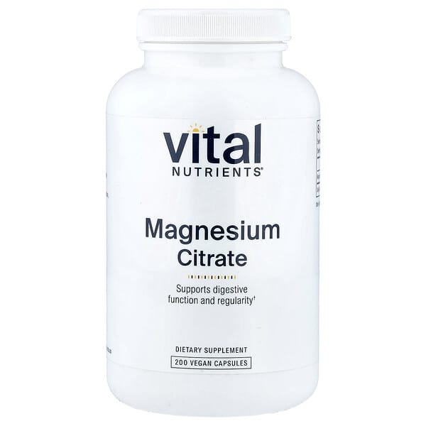Vital Nutrients, Magnesium Citrate, 200 Vegan Capsules (150 mg per Capsule) — product photo 1