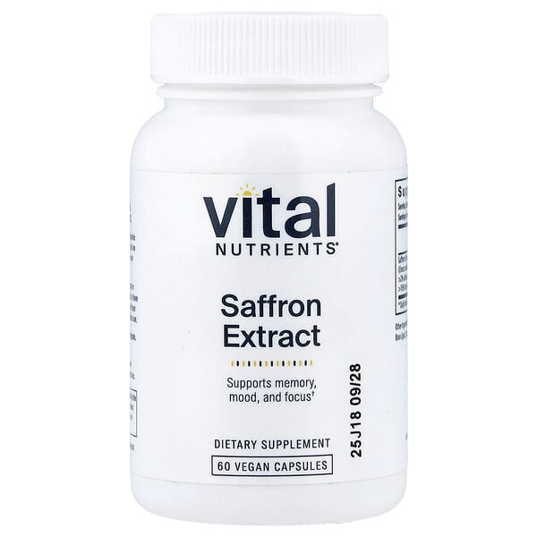 Vital Nutrients Saffron Extract, 60 Vegan Capsules (15 mg per Capsule)