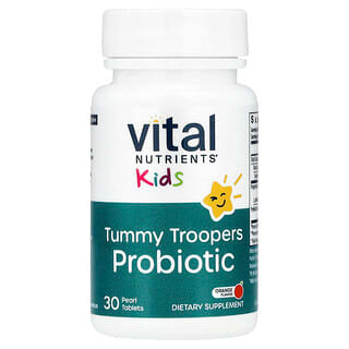 Vital Nutrients, Kids, Probiótico Tummy Troopers, Laranja, 30 Comprimidos de Pérolas
