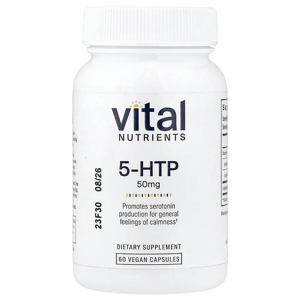 Vital Nutrients, 5-HTP, 50mg, 베지 캡슐 60정