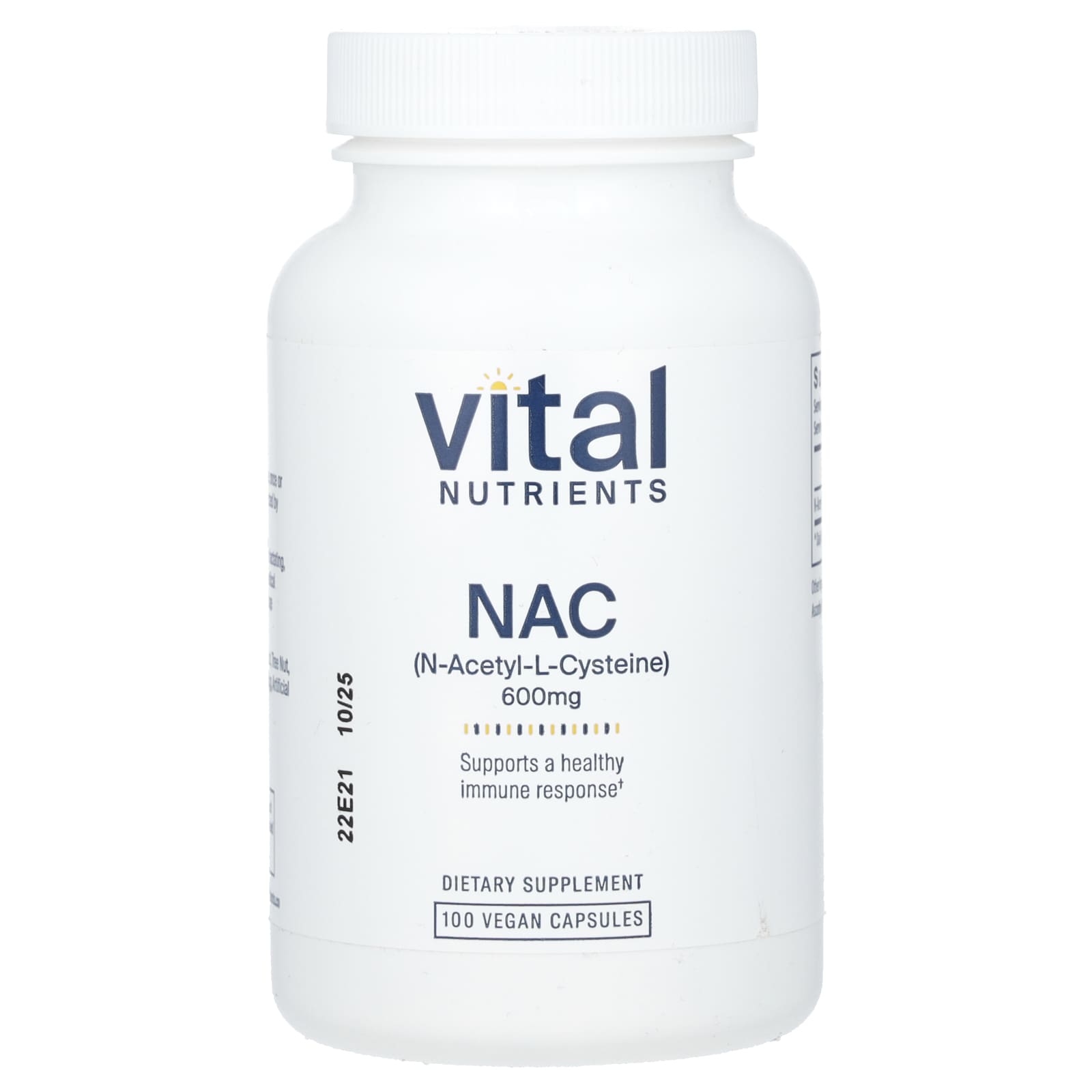 NAC（N-アセチル-L-システイン）、600mg、ヴィーガンカプセル100粒