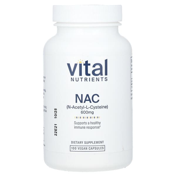Vital Nutrients, NAC，600 毫克，100 粒全素膠囊