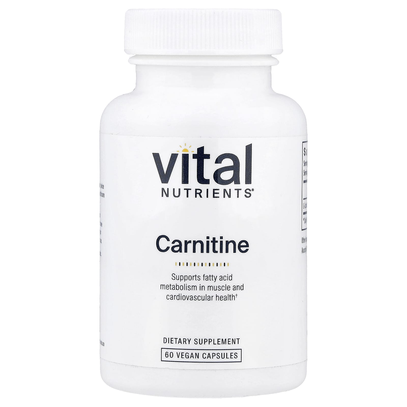 Vital Nutrients Carnitine – 60 gélules véganes de Vital Nutrients