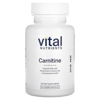 Vital Nutrients, カルニチン、ヴィーガンカプセル60粒