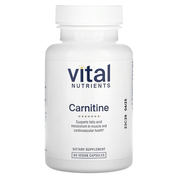 Carnitine, 60 Vegan Capsules (500 mg per Capsule)