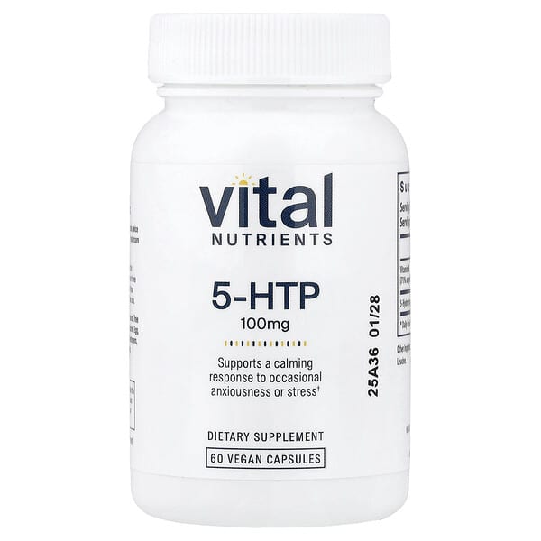 Vital Nutrients, 5-HTP, 100mg, 베지 캡슐 60정