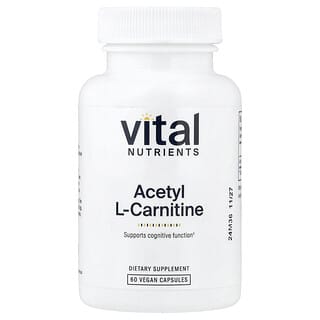 Vital Nutrients, Acetil L-carnitina, 500 mg, 60 cápsulas veganas