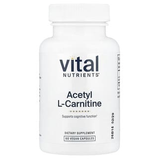 Vital Nutrients, Acetil L-carnitina, 500 mg, 60 cápsulas veganas