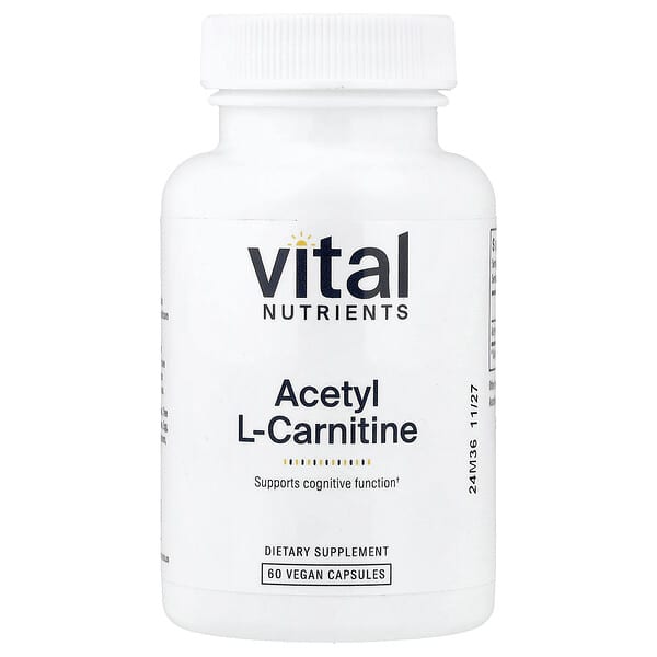 Vital Nutrients, 아세틸 l-카르니틴, 500mg, 베지 캡슐 60정