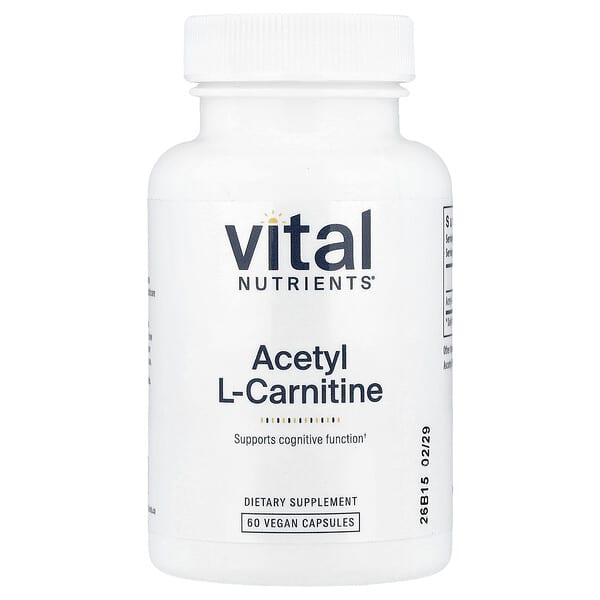 Vital Nutrients, Acetyl L-Carnitine, 60 Vegan Capsules (500 mg per Capsule) — product photo 1