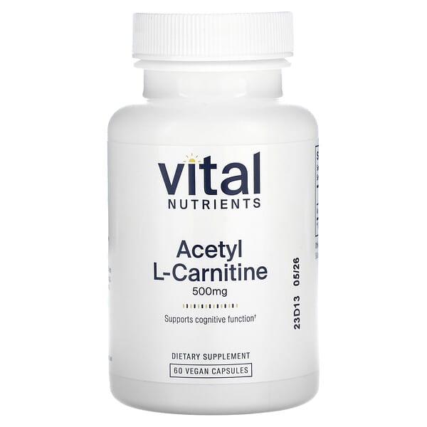 Vital Nutrients, Acetyl L-Carnitine, 500 mg, 60 Vegan Capsules