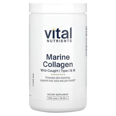 Vital Nutrients, Wild-Caught Marine Collagen, Types I & III, 10.58 oz (300 g)