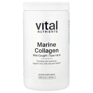 Vital Nutrients, Colágeno marino capturado en estado salvaje, Tipo I y III, 300 g (10,58 oz)