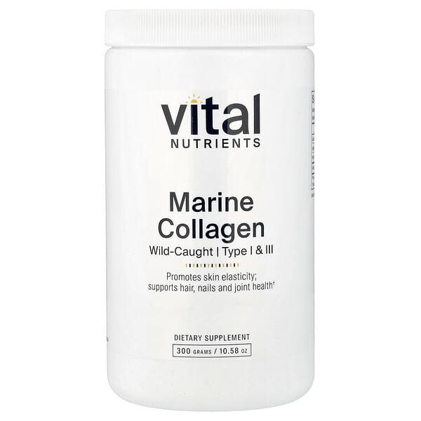 Vital Nutrients, 마린 콜라겐, 자연산, I 및 III형, 300g(10.58oz)