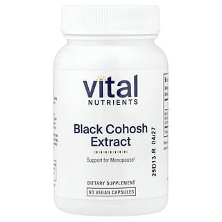 Vital Nutrients, Black Cohosh Extract, Traubensilberkerzenextrakt, 250 mg, 60 vegane Kapseln