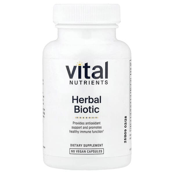 Vital Nutrients, Herbal Biotic, 베지 캡슐 60정