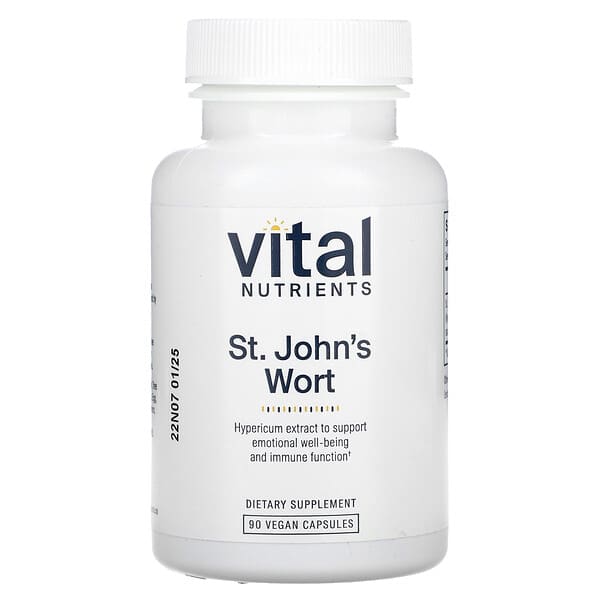 Vital Nutrients St. John's Wort, 90 Vegan Capsules (300 mg per Capsule)