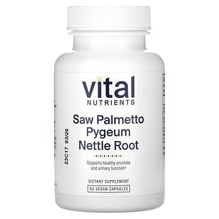 Vital Nutrients, Saw Palmetto, Raiz de Urtiga e Pygeum, 60 Cápsulas Veganas