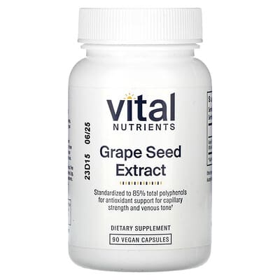 Vital Nutrients, Grape Seed Extract, 90 Vegan Capsules (100 mg per Capsule)