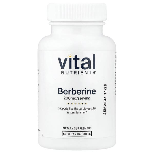 Vital Nutrients, 베르베린, 200mg, 베지 캡슐 60정