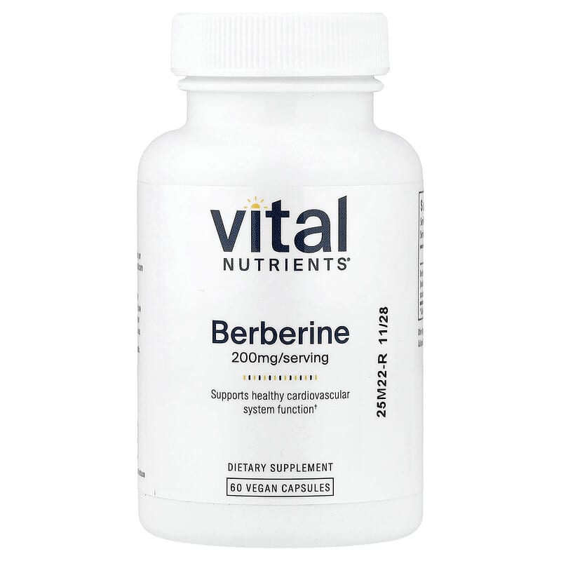 ベルベリン、200mg、ヴィーガンカプセル60粒