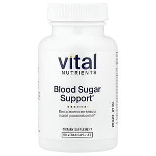 Vital Nutrients, Stöd för blodsocker, 60 veganska kapslar