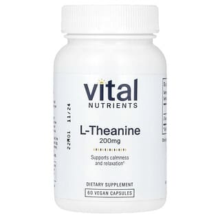 Vital Nutrients, L-теанин, 200 мг, 60 вегетарианских капсул