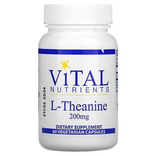 Vital Nutrients, L- Theanine, 200 mg, 60 Vegetarian Capsules