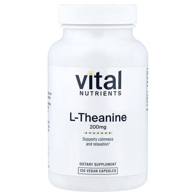 Vital Nutrients, L-Theanine, 200 mg, 120 Vegan Capsules