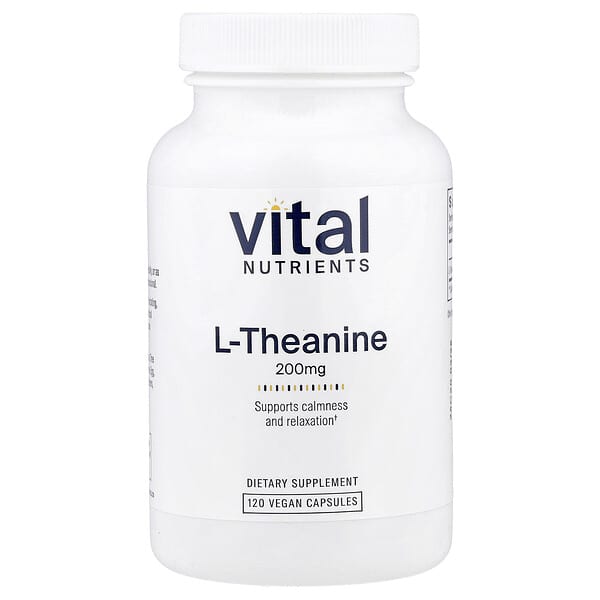 Vital Nutrients, L-Theanine, 200 mg, 120 Vegan Capsules — product photo 1