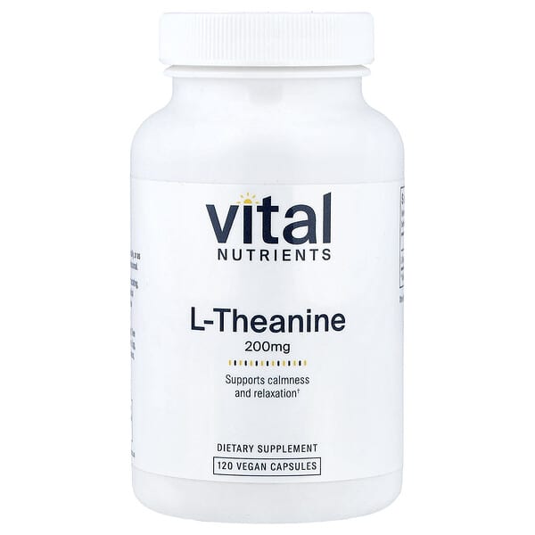 Vital Nutrients, L-Theanine, 200 mg, 120 Vegan Capsules — product photo 1