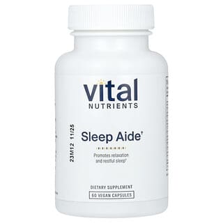 Vital Nutrients‏, Sleep Aide, תוסף לשינה, 60 כמוסות טבעוניות